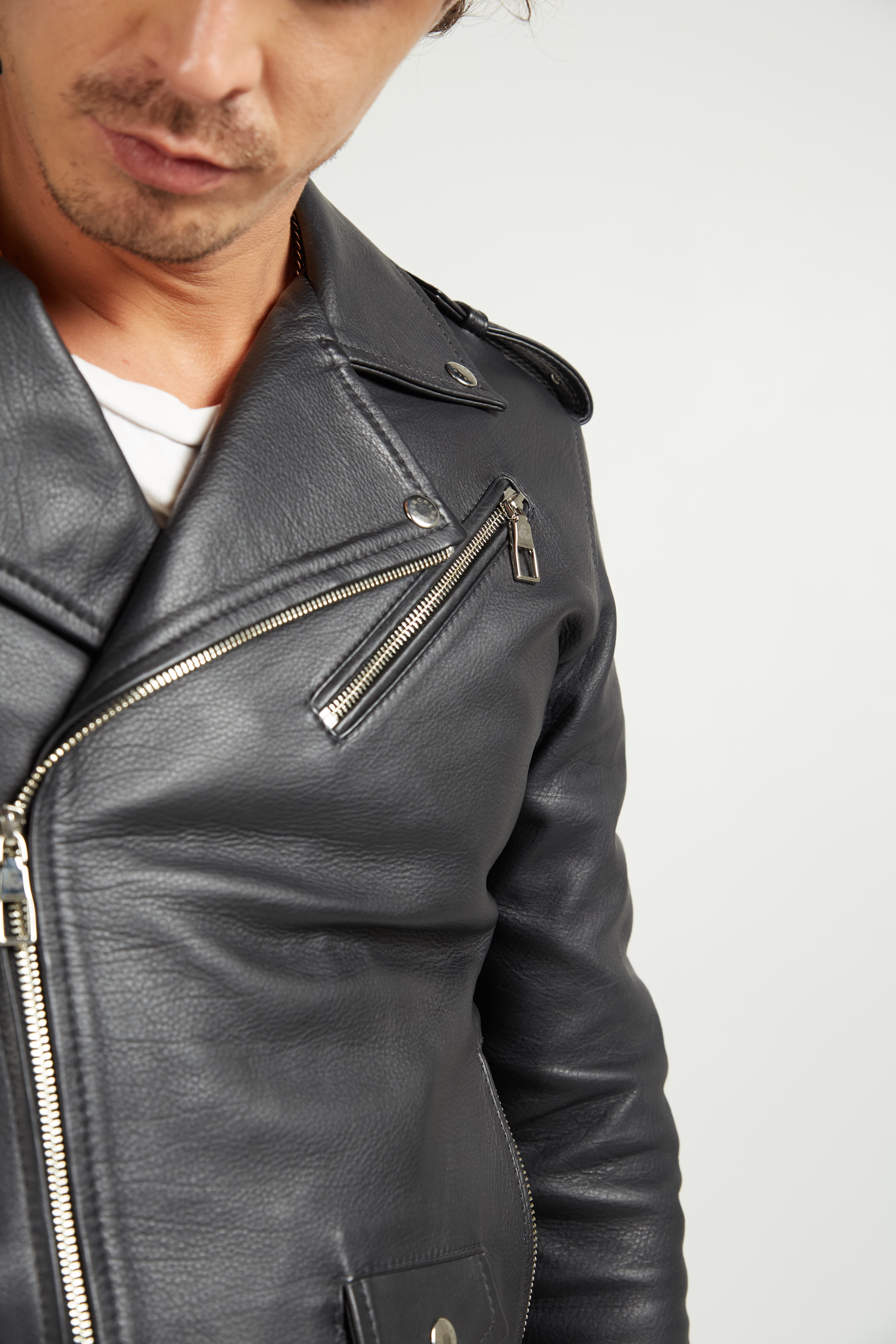 BIKER JACKET CLOSE UP DETAIL