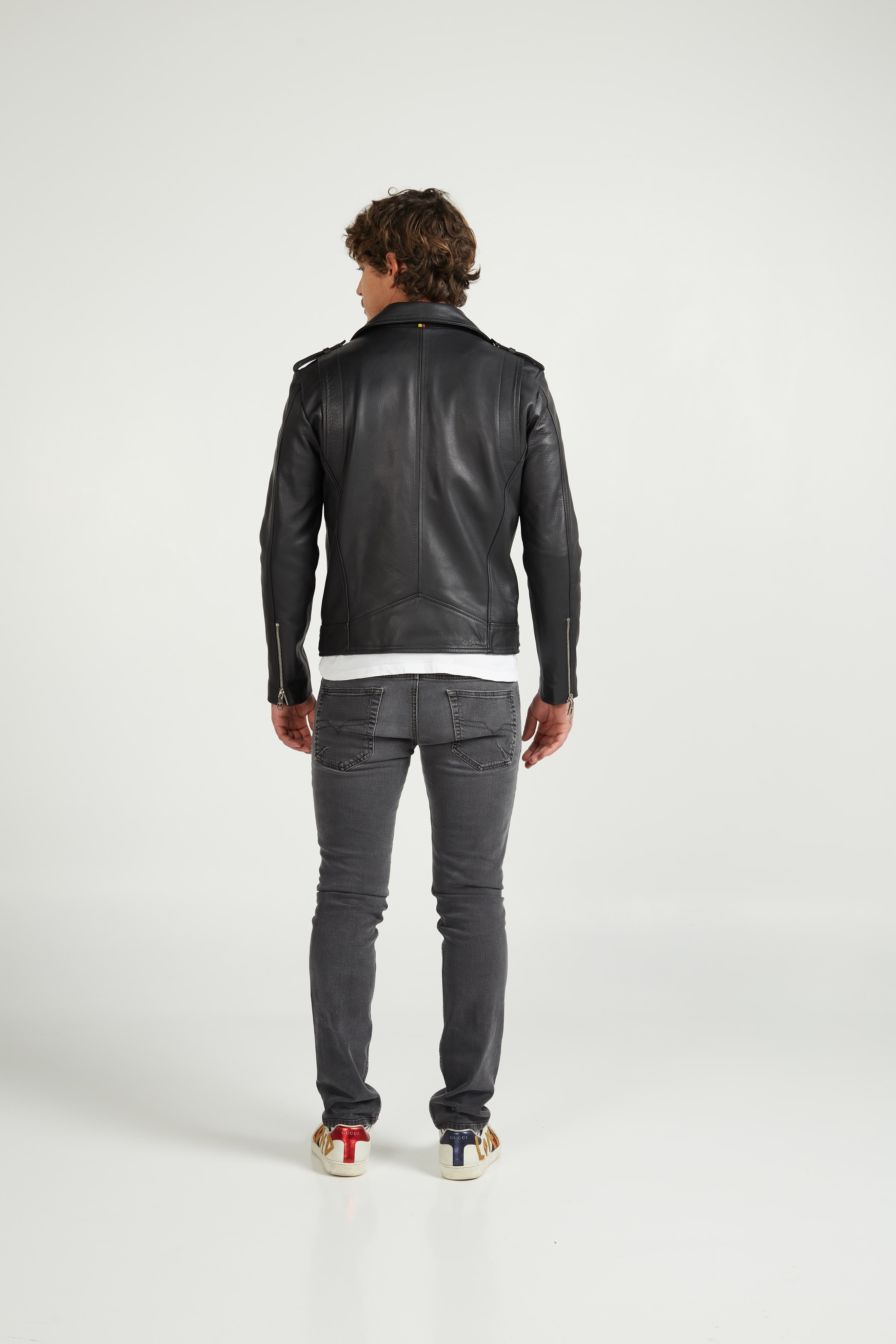 DEAN BIKER JACKET MODEL BACK